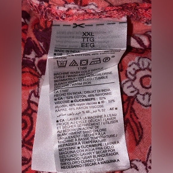 Old‎ Navy Women Oversize Floral Print Split Neck Plus Size Poet Blouse XXL - Picture 4 of 7